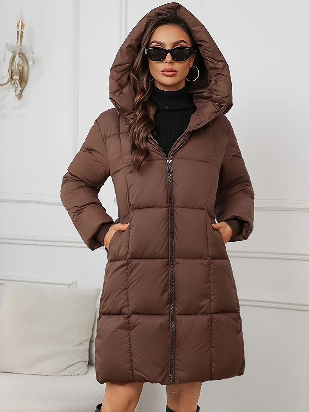 Women's padded puffer jacket, view 6