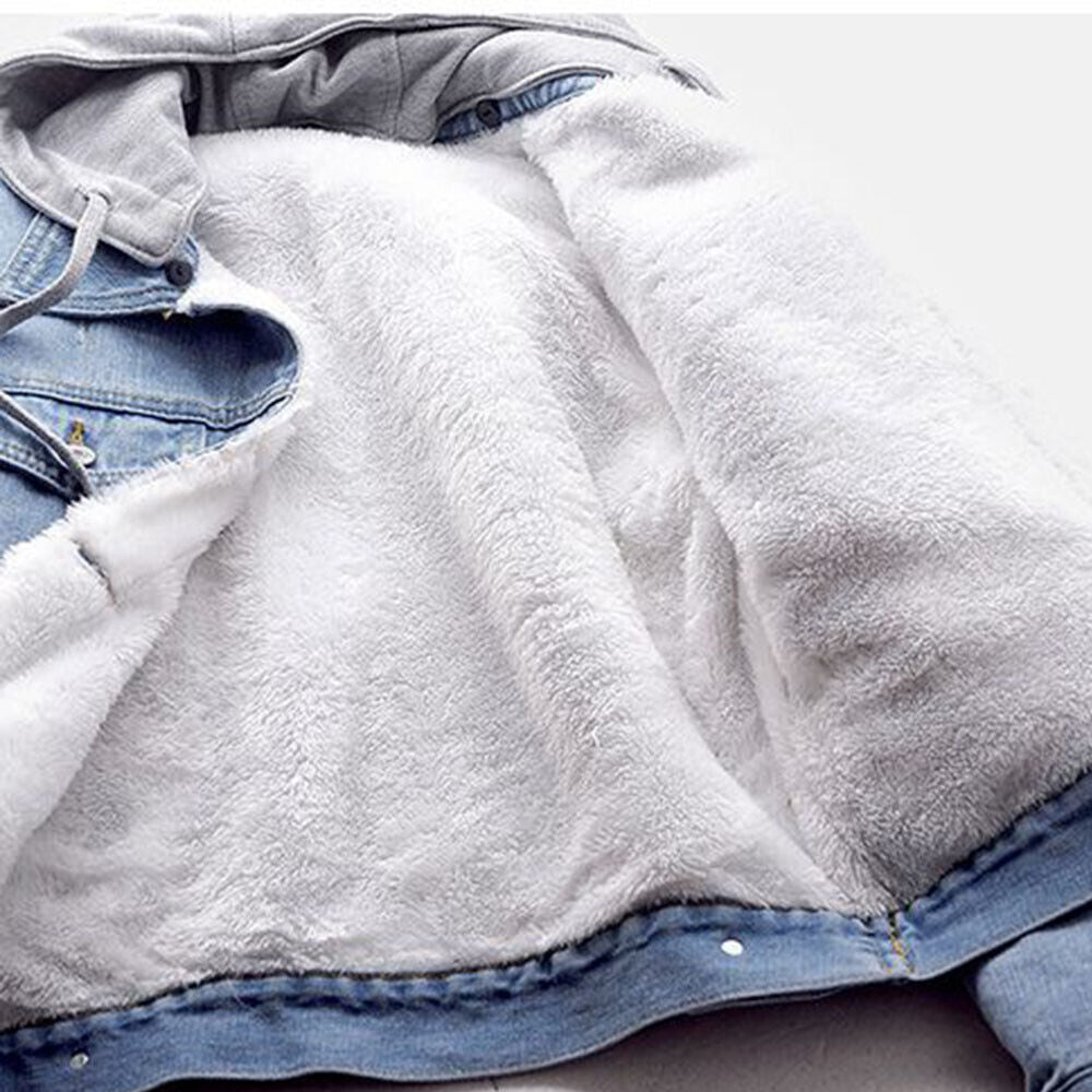 Plus-Size Hooded Denim Jacket for Fall - Stylish & Comfortable Outerwear