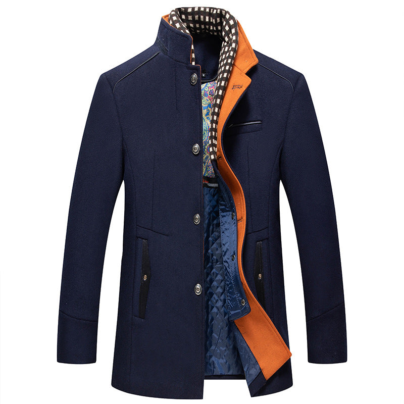 Men's high neck coat, view 1