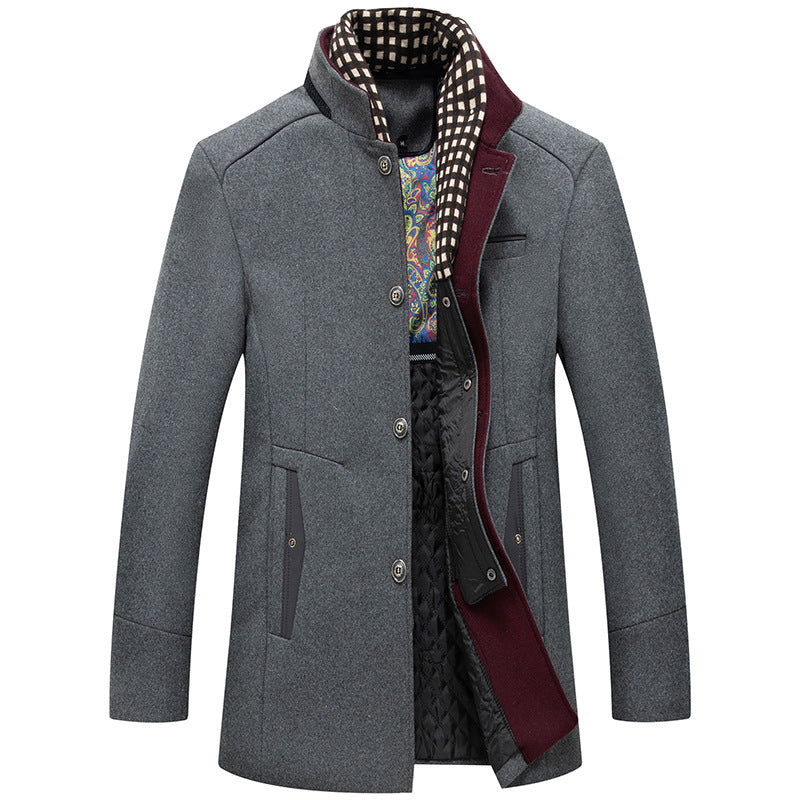 Men's high neck coat, view 4