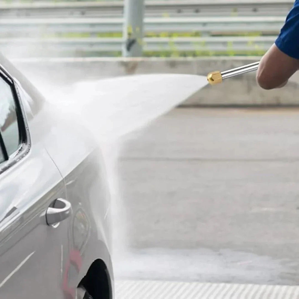 Hochdruck-Düse für Gartenschlauch mit 2 Aufsätzen