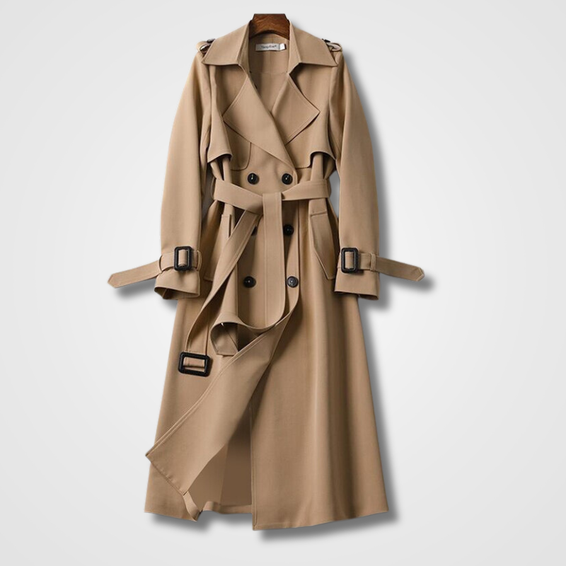 Women's belted trench coat, view 1