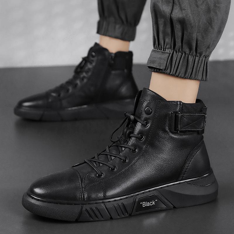 ShadowStep – Handcrafted Black Leather Boots for Men