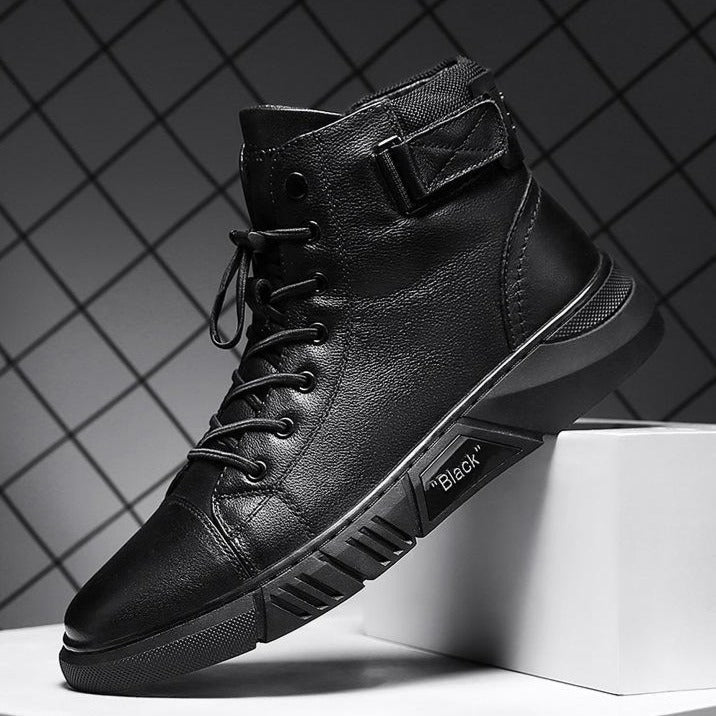 ShadowStep – Handcrafted Black Leather Boots for Men