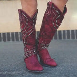 Selena Orthopedic High Boots - Burgundy