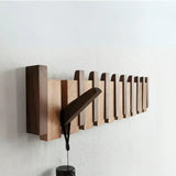 Elegant Wooden Piano Hook Wall Mount - Stylish Organizer for Coats, Hats, and Scarves