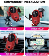 15W Wireless Car Charger Mount – Auto-Clamp, Qi Fast Charging & 360° Rotation
