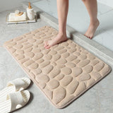 Memory Foam Bath Mat – Pebble Design, Non-Slip & Quick-Dry