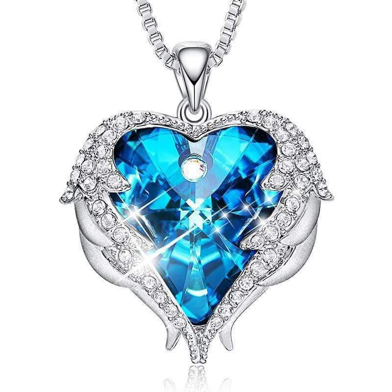 Celestina Angel Wing Necklace - Blue