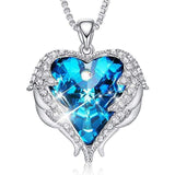 Celestina Angel Wing Necklace - Blue