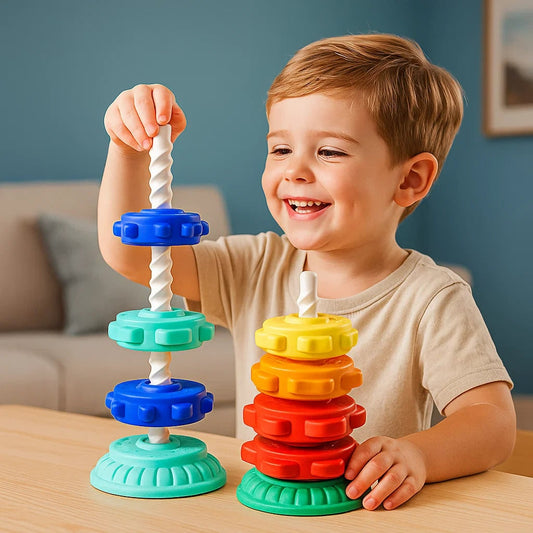 Educational Color Stacking Toy – Motor Skills Development, Shape Sorting & Kids Learning