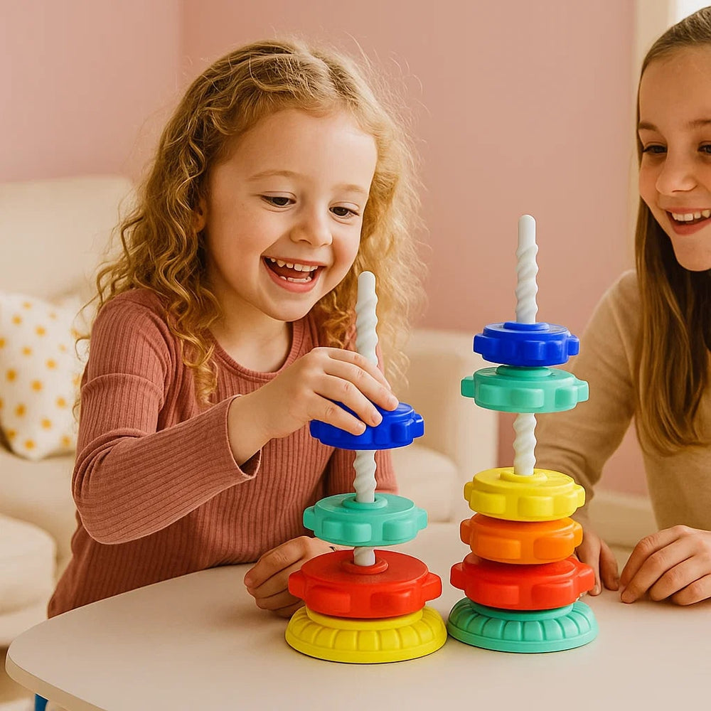 Educational Color Stacking Toy – Motor Skills Development, Shape Sorting & Kids Learning
