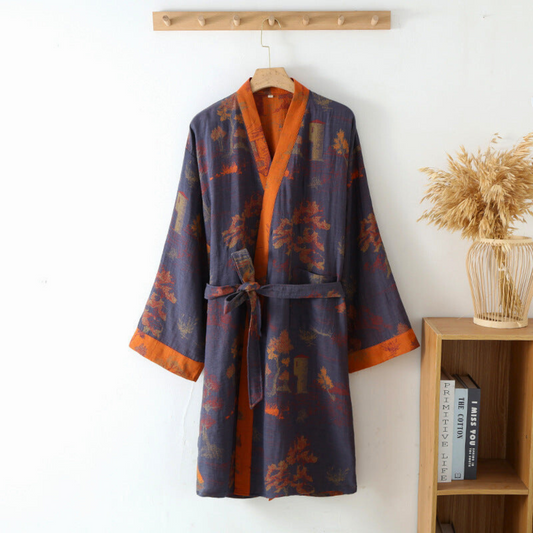 Kimono Bathrobe – 100% Cotton, Relaxed Fit & Multiple Sizes