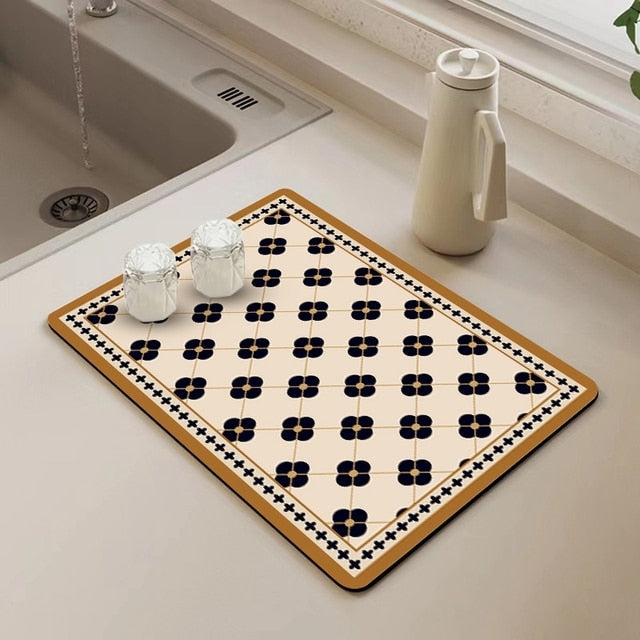 Polyester Dish Drying Mat – Absorbent, Non-Slip & Antibacterial, Multiple Sizes