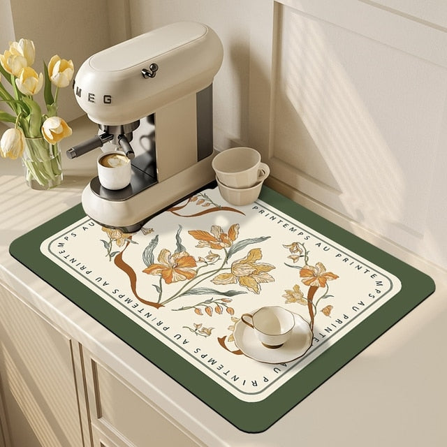 Polyester Dish Drying Mat – Absorbent, Non-Slip & Antibacterial, Multiple Sizes