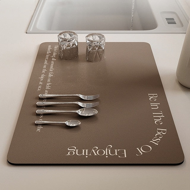 Polyester Dish Drying Mat – Absorbent, Non-Slip & Antibacterial, Multiple Sizes