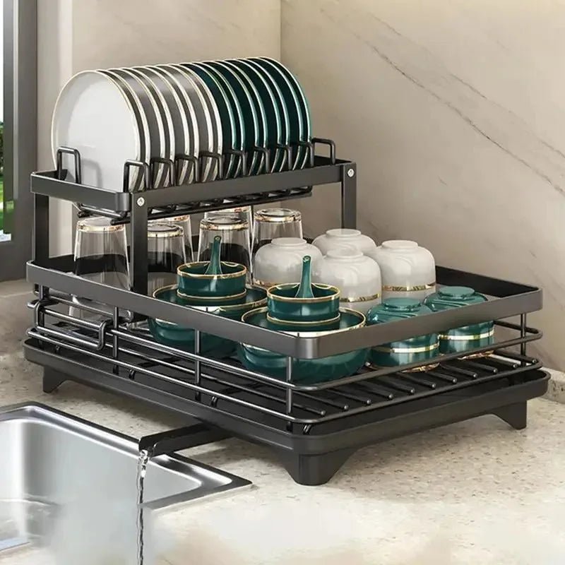 **KITCHENFORM Foldable Stainless Steel Dish Rack - Space-Saving Solution for Compact Kitchens | Rust-Resistant, Durable Design**