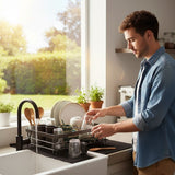 **KITCHENFORM Foldable Stainless Steel Dish Rack - Space-Saving Solution for Compact Kitchens | Rust-Resistant, Durable Design**