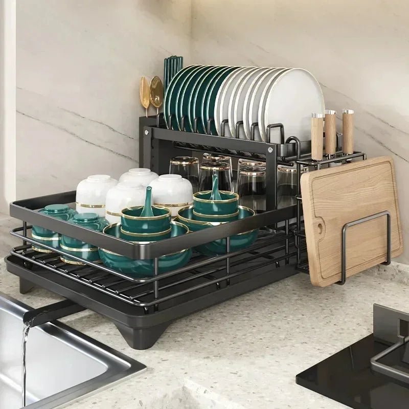 **KITCHENFORM Foldable Stainless Steel Dish Rack - Space-Saving Solution for Compact Kitchens | Rust-Resistant, Durable Design**