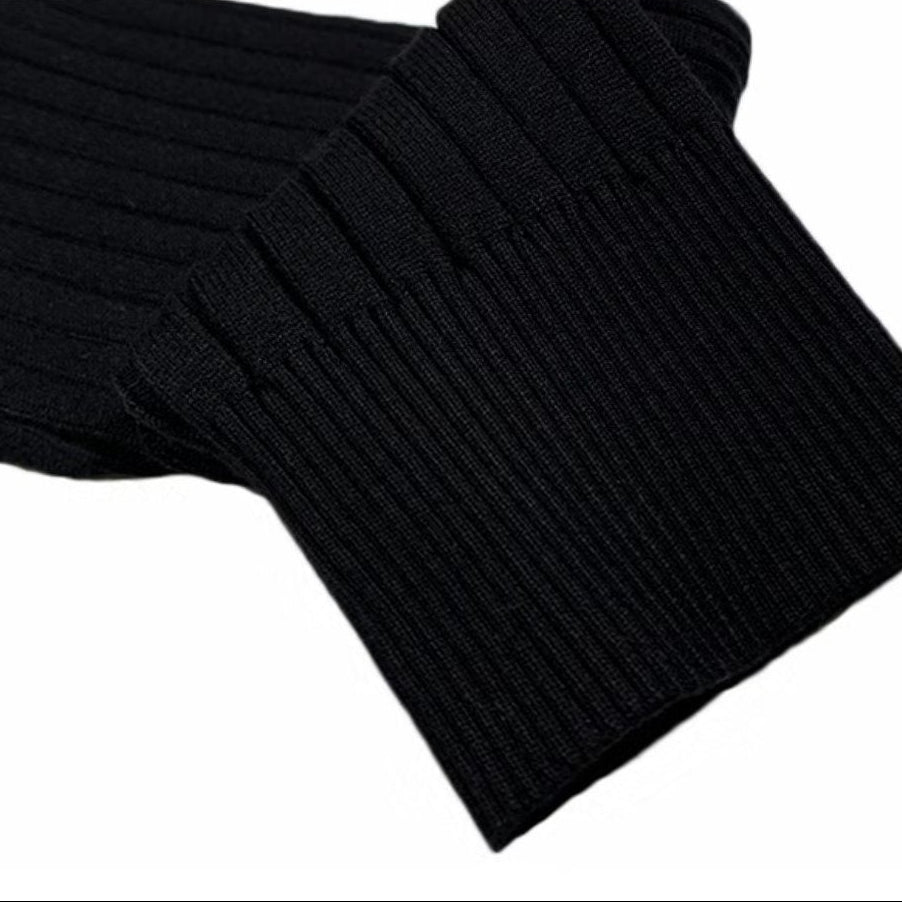 Knit Polo Sweater with Lapel Collar and Ribbing