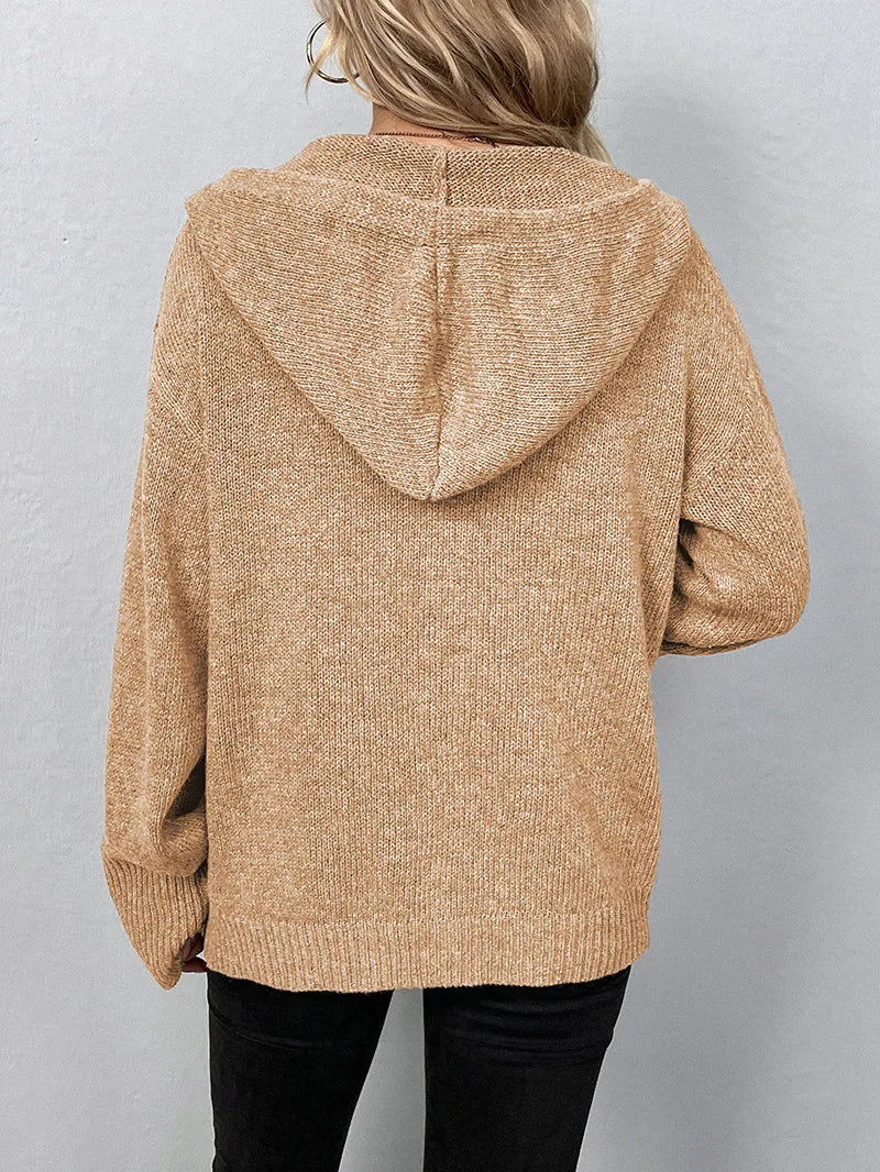 Knitted Cardigan with Hood - Mila