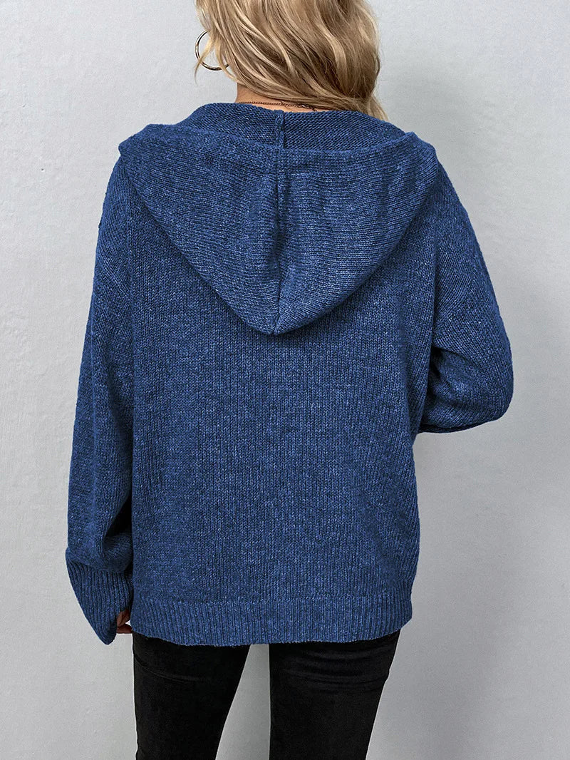 Knitted Cardigan with Hood - Mila
