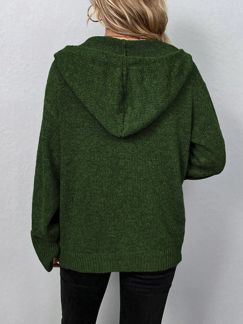 Knitted Cardigan with Hood - Mila