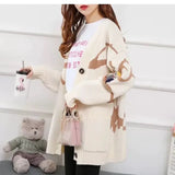 Knitted Cardigan with Playful Print and Button Closure - Nova