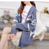 Knitted Cardigan with Playful Print and Button Closure - Nova