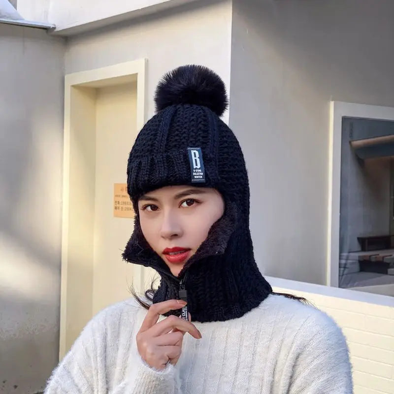 Amara Women's Knitted Balaclava - Cozy Winter Headwear for Ultimate Warmth and Style