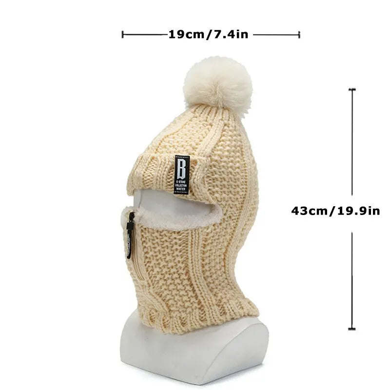 Amara Women's Knitted Balaclava - Cozy Winter Headwear for Ultimate Warmth and Style