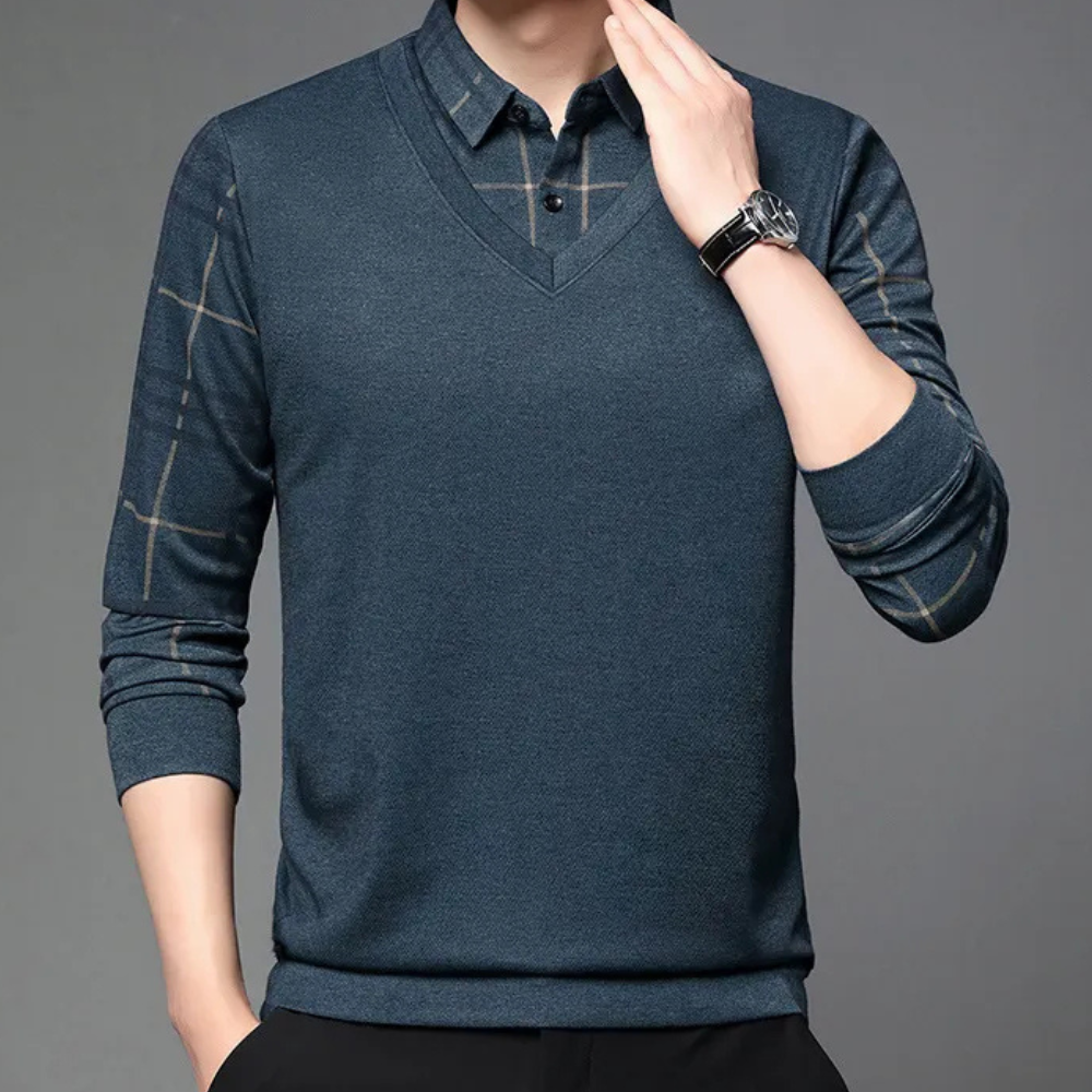 Knitted Men's Jumper with Print - Noah
