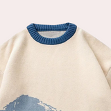 Knitted Mens Sweater with Mountain Pattern - Nordin