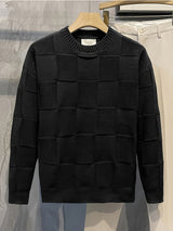 Knitted Sweater with Round Neck and Stretch - Caleb