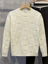 Knitted Sweater with Round Neck and Stretch - Caleb