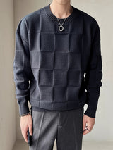 Knitted Sweater with Round Neck and Stretch - Caleb