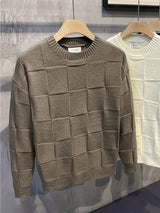 Knitted Sweater with Round Neck and Stretch - Caleb