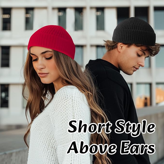 Cozy Knitted Winter Beanie for Men & Women - Stylish Robin Red Color