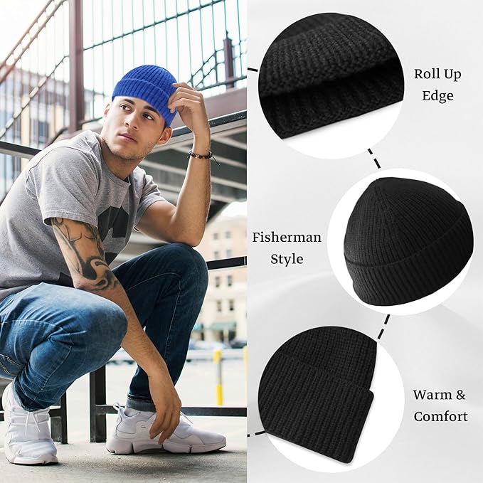Cozy Knitted Winter Beanie for Men & Women - Stylish Robin Red Color