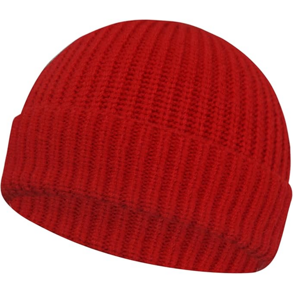 Cozy Knitted Winter Beanie for Men & Women - Stylish Robin Red Color