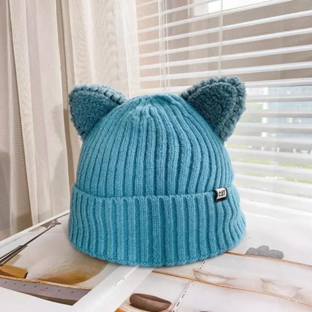 Cozy Knitted Cat Ear Winter Hat - PurrWarm | Stylish & Warm Beanie for Cold Weather