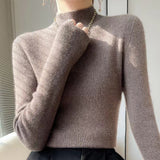 Knitted Women's Sweater with Half Polo - Sophie
