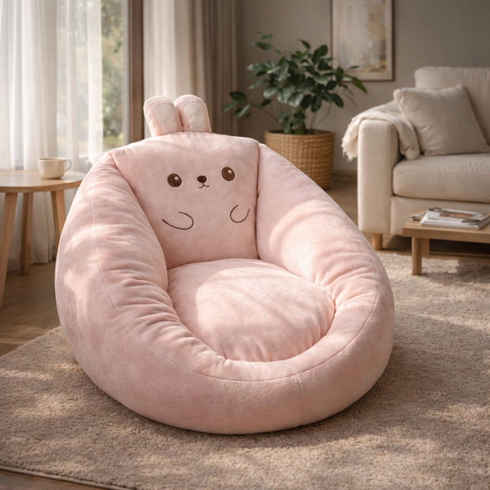 Plush Animal Floor Chair – Soft Velour Cover, Non-Slip Base & 2 Sizes