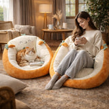 Plush Animal Floor Chair – Soft Velour Cover, Non-Slip Base & 2 Sizes