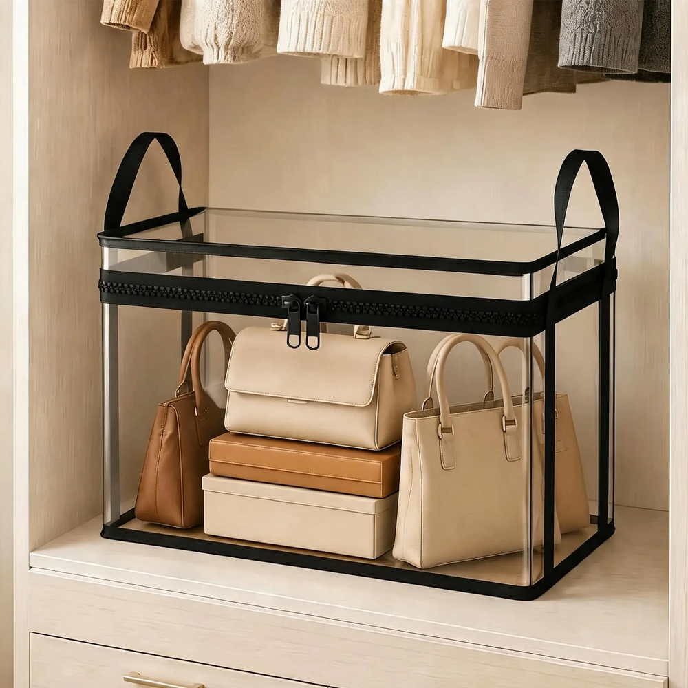 Clear Storage Bag – PVC, Zippered & Reinforced Handles, 2 Sizes