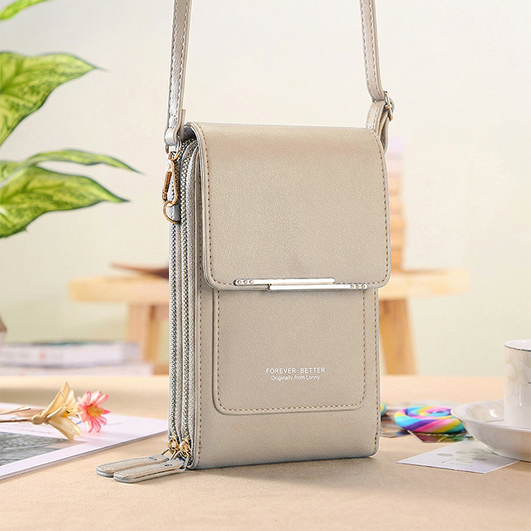 Women's Crossbody Bag – Touchscreen Window, RFID Protection & 3-in-1 Wear