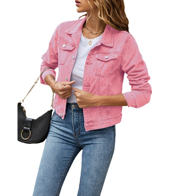 Ladies Casual Denim Jacket - Jade