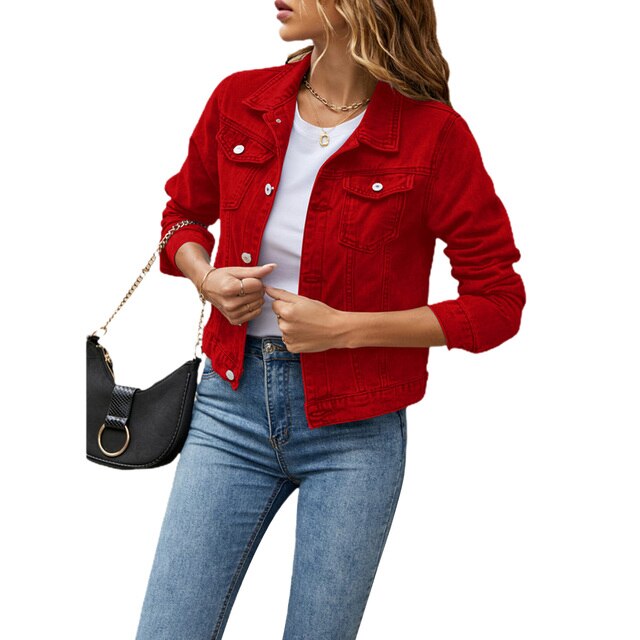 Ladies Casual Denim Jacket - Jade