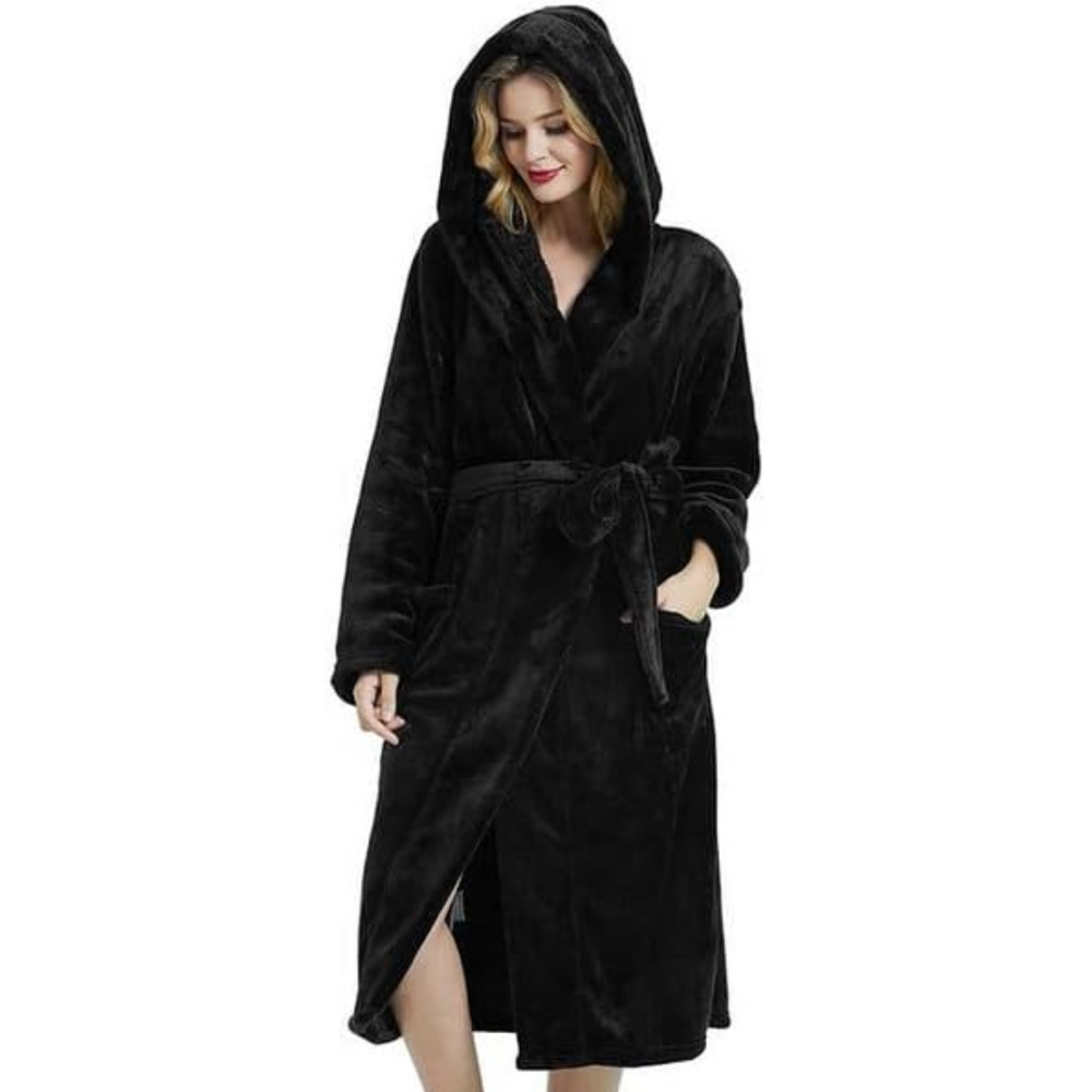 Vivianne Ladies Hooded Fleece Bathrobe - Soft, Cozy, and Stylish Women's Loungewear