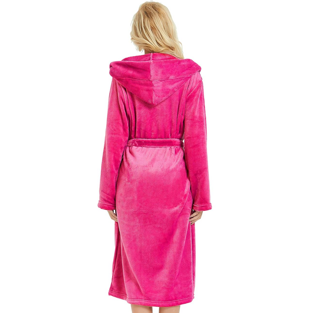 Vivianne Ladies Hooded Fleece Bathrobe - Soft, Cozy, and Stylish Women's Loungewear